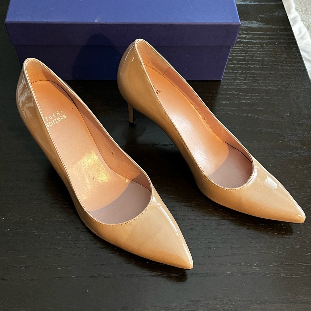NWT Stuart Weitzman Nude Pointy Toe Heels - Picture 4 of 5